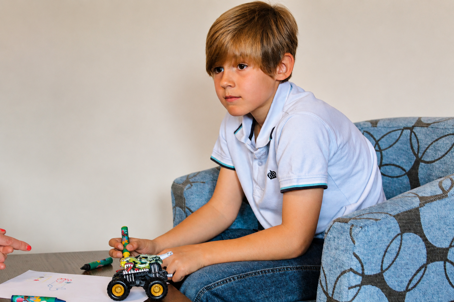 A young person during a session at The Listening Room